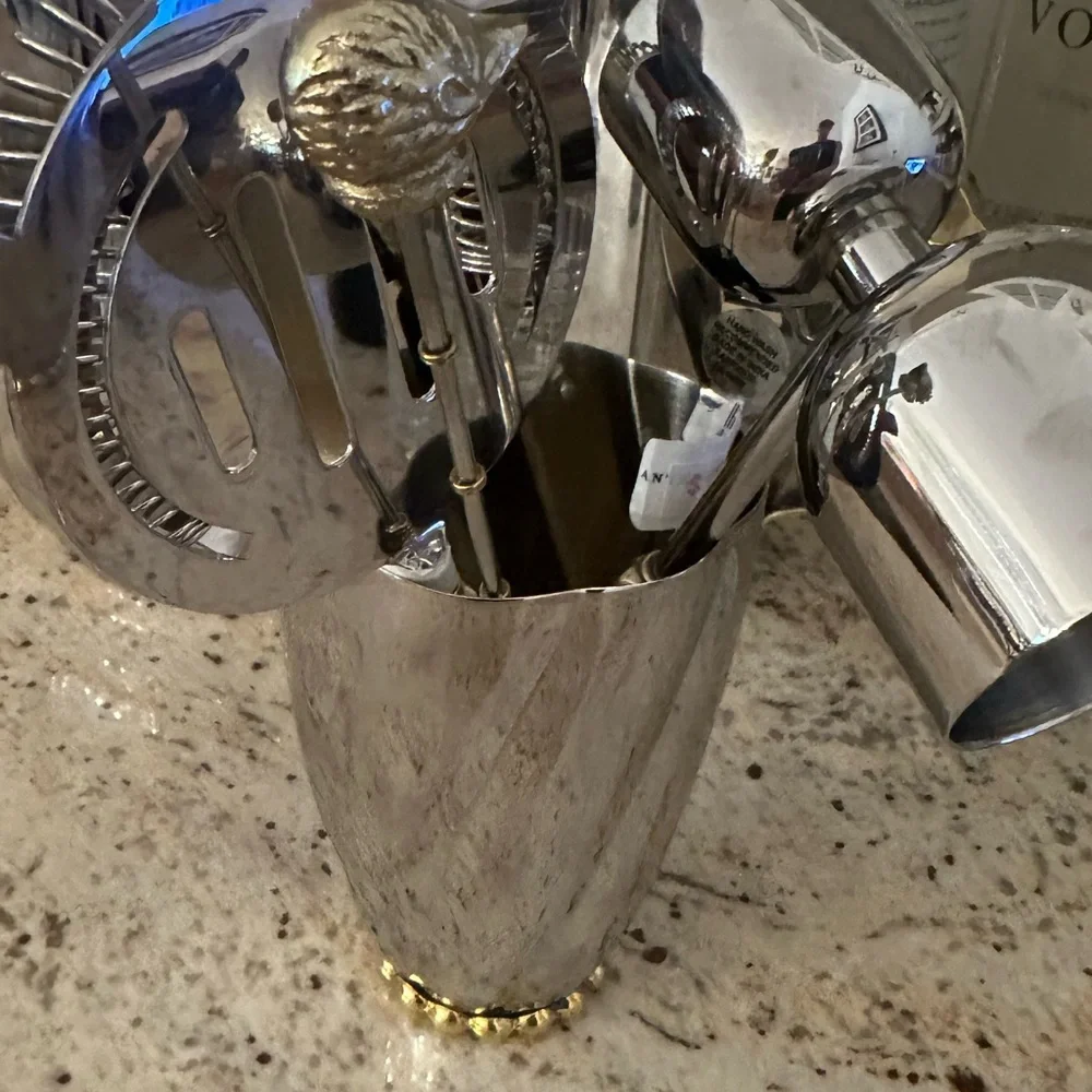 Anthropologie Louisville Scalloped Stainless Steel Julep Cup + Hedgehog Spoon
